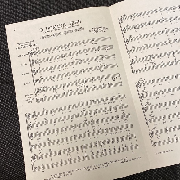 Vintage Sacred Concert Choral Series “O Domine Jesu” music sheet - Picture 2 of 3